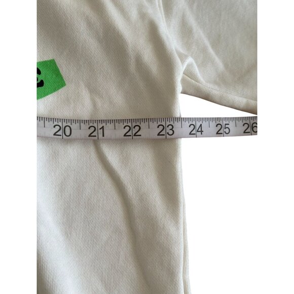 Zara Graphic Hoodie Sz Small White “Brief Romance” Flaming Heart Abstract Art - Picture 5 of 9